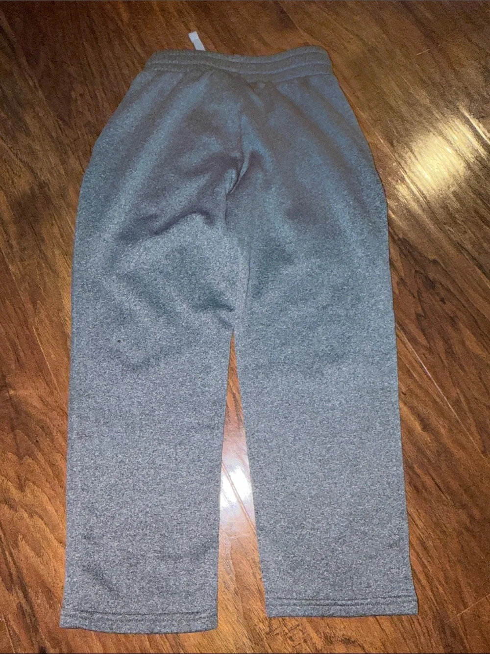 Under Armour Kids Gray Heather Sweatpants with White Logo and Drawstring XS